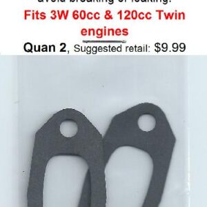 A pair of black metal exhaust gaskets.