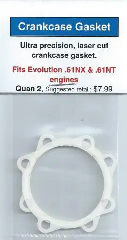 A white plastic package with a white gasket.