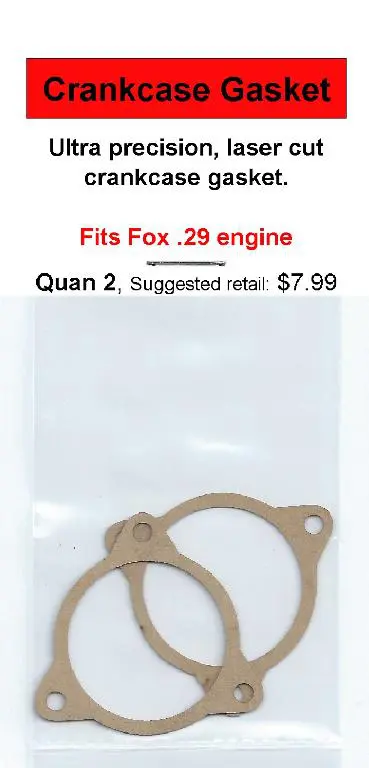 A package of parts for the fox 2 9 engine.