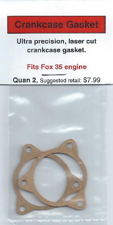 A pair of gaskets for the fox 3 5 engine.