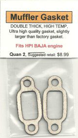 A pair of gaskets for the engine on a car.