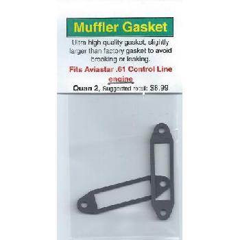 A pair of gaskets for the muffler on a white background.