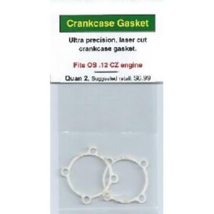 A pair of white gaskets for a car engine.