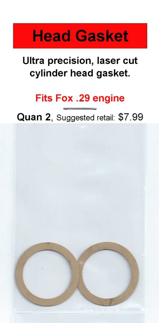 A picture of the back cover of an ad for fox. 2 9 engine