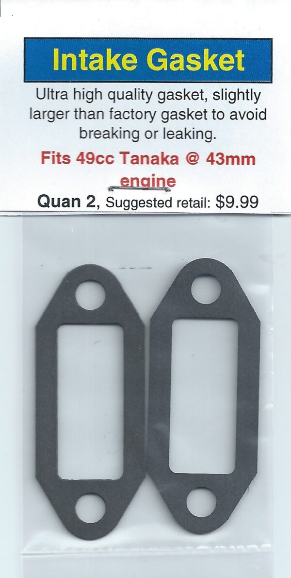 A pair of intake gaskets in a package.