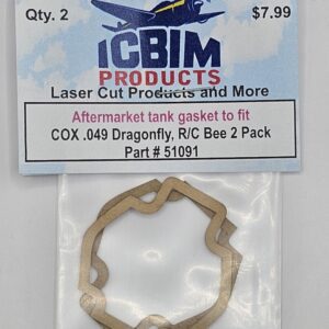 COX .049 Dragonfly, R/C Bee Tank aftermarket Gasket 2 Pack