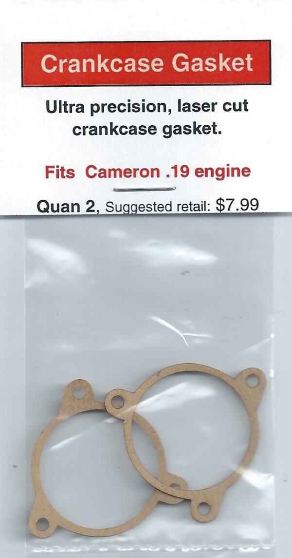 Camron .19 Crankcase Gaskets for the Camaro 16 engine.