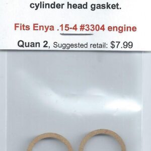 A pair of Enya .15-4 #3304 Cylinder Head Gasket 2 Packs for the Enya.