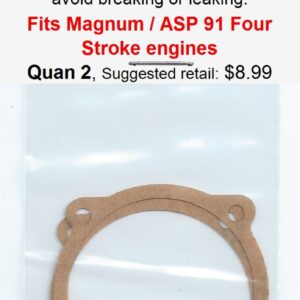 Crancase gasket fits magnum asp 9 four stroke engines.