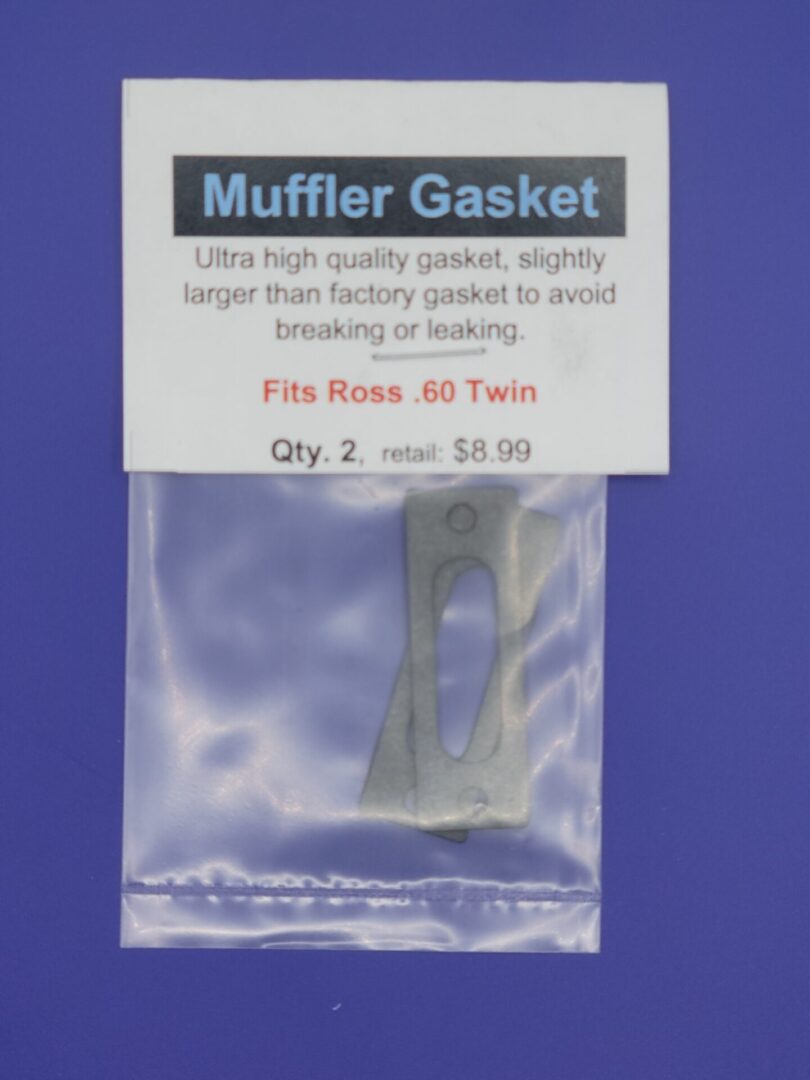 The muffler gasket is in a plastic bag.